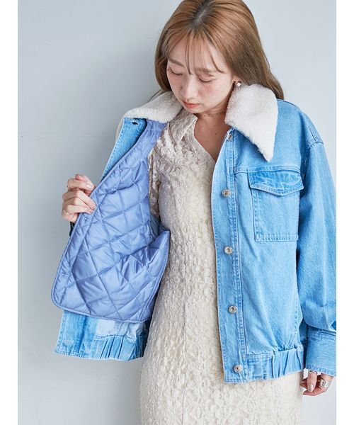 SNIDEL（スナイデル）の「ライナーブルゾン（ブルゾン・レディース・ブラック/ライトブルー/ホワイト・F）」の15枚目の写真