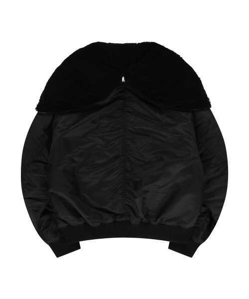UNGIMMICK(アンジミック)の「FUR HOODED NYLON MA-1 JACKET (BLACK)(ブルゾン・メンズ・その他・MEDIUM/LARGE)」の3枚目の写真