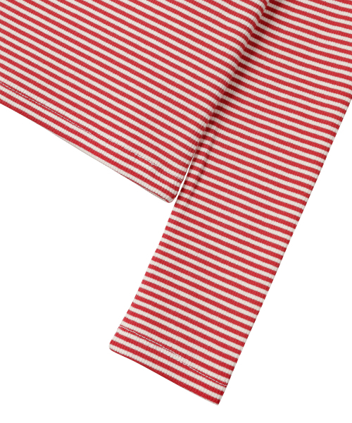 SUNDAY FRUIT MARKET(サンデーフルーツマーケット)の「W) STRIPE BOATNECK TEE RED(Tシャツ/カットソー・レディース・その他・SMALL/MEDIUM)」の4枚目の写真