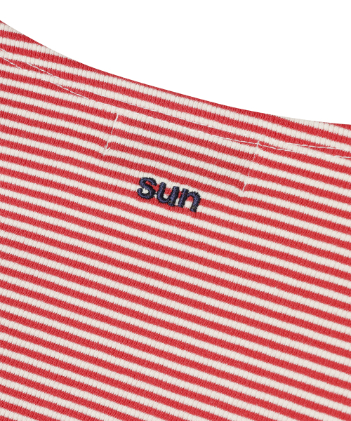 SUNDAY FRUIT MARKET(サンデーフルーツマーケット)の「W) STRIPE BOATNECK TEE RED(Tシャツ/カットソー・レディース・その他・SMALL/MEDIUM)」の5枚目の写真