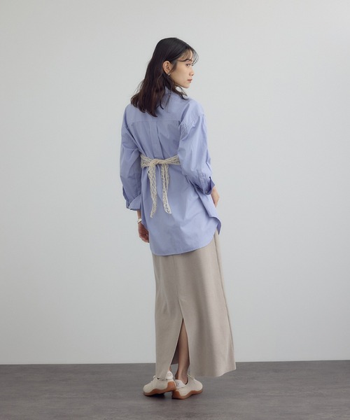 SALON adam et rope'(サロン アダム エ ロペ)の「マクラメ編みストール(ストール/ショール・レディース・オフホワイト/ブラウン・FREE)」の7枚目の写真