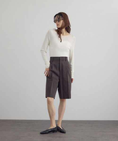 SALON adam et rope'(サロン アダム エ ロペ)の「マクラメ編みストール(ストール/ショール・レディース・オフホワイト/ブラウン・FREE)」の8枚目の写真