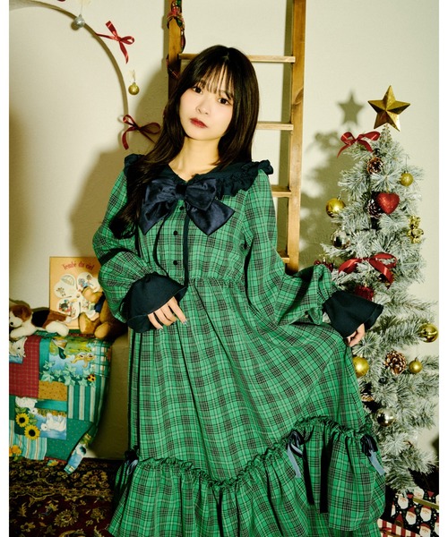 セール】【クティールとレトロ】ベロアリボンSETチェックティアード