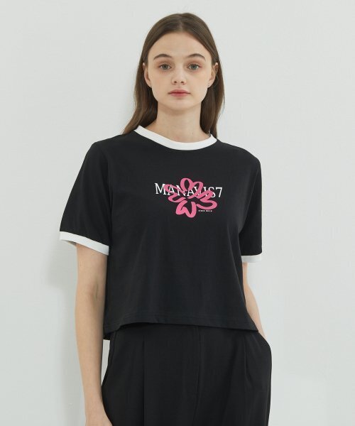 manavis7(マナビスセブン)の「Clover Coloring Line T-shirt Black(Tシャツ/カットソー・レディース・ブラック・FREE)」の3枚目の写真