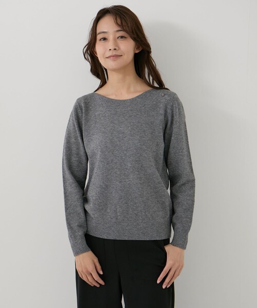Jayro(ジャイロ)の「ボートネックニット(ニット/セーター・レディース・グレー/ブラック・FREE)」の9枚目の写真