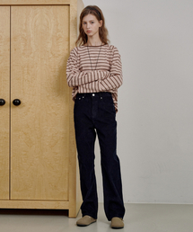 Straight Corduroy Pants Dark Navy