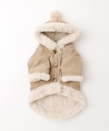 moncheri（モンシェリ）の「コーデュロイ裏ボアフードアウター【フード固定ボタン・リード穴付き】（ペットウェア・メンズ）」