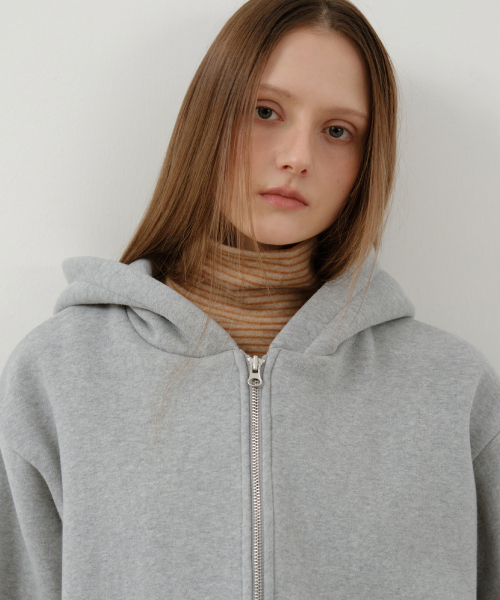 WEDNESDAYOASISFORWOMEN(ウェンズデー オアシス フォー ウーマン)の「ウォームアップベーシック裏起毛フードジップアップ_MELANGE GRAY(W25-OT13)(パーカー・レディース・ライトグレー・OS)」の4枚目の写真