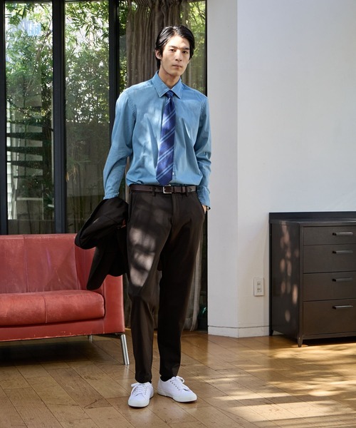 GLOBAL WORK（グローバルワーク）の「モーションテックパンツ/Salon de GW/600873（スラックス・メンズ・オリーブ/グレイッシュベージュ/ネイビー/ダークブラウン・X-LARGE/LARGE/MEDIUM/SMALL）」の12枚目の写真