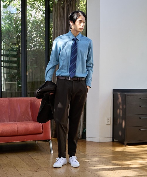 GLOBAL WORK（グローバルワーク）の「モーションテックパンツ/Salon de GW/600873（スラックス・メンズ・オリーブ/グレイッシュベージュ/ネイビー/ダークブラウン・X-LARGE/LARGE/MEDIUM/SMALL）」の13枚目の写真