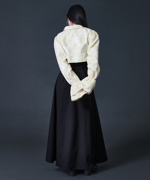 Ellno de Mavie（エルノデメヴィ）の「チャイナジャガードボレロ（カーディガン/ボレロ・レディース・ブラック/アイボリー・FREE）」の4枚目の写真