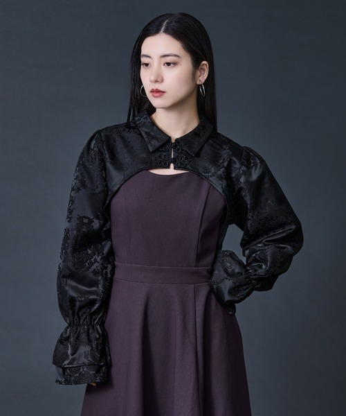 Ellno de Mavie（エルノデメヴィ）の「チャイナジャガードボレロ（カーディガン/ボレロ・レディース・ブラック/アイボリー・FREE）」の9枚目の写真