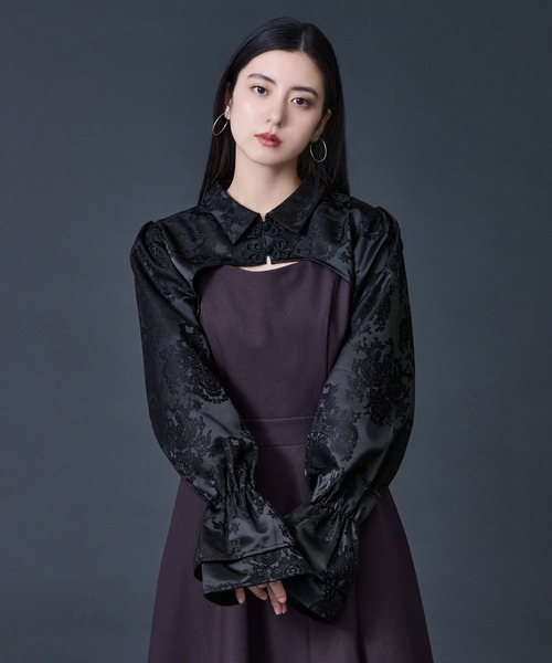 Ellno de Mavie（エルノデメヴィ）の「チャイナジャガードボレロ（カーディガン/ボレロ・レディース・ブラック/アイボリー・FREE）」の10枚目の写真