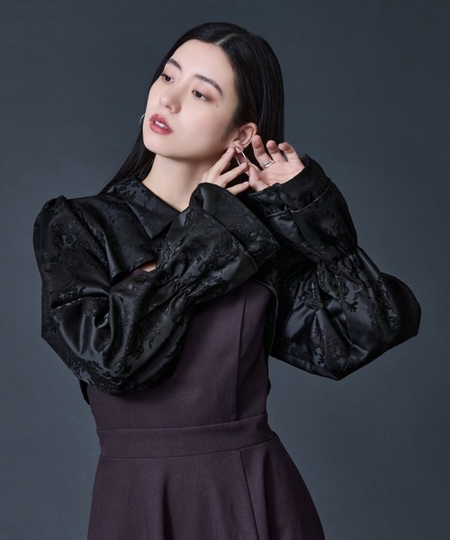 Ellno de Mavie（エルノデメヴィ）の「チャイナジャガードボレロ（カーディガン/ボレロ・レディース・ブラック/アイボリー・FREE）」の8枚目の写真