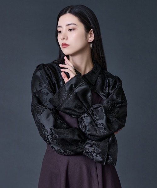 Ellno de Mavie（エルノデメヴィ）の「チャイナジャガードボレロ（カーディガン/ボレロ・レディース・ブラック/アイボリー・FREE）」の7枚目の写真