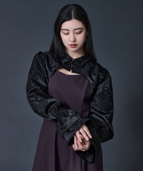 Ellno de Mavie（エルノデメヴィ）の「チャイナジャガードボレロ（カーディガン/ボレロ・レディース・ブラック/アイボリー・FREE）」の12枚目の写真