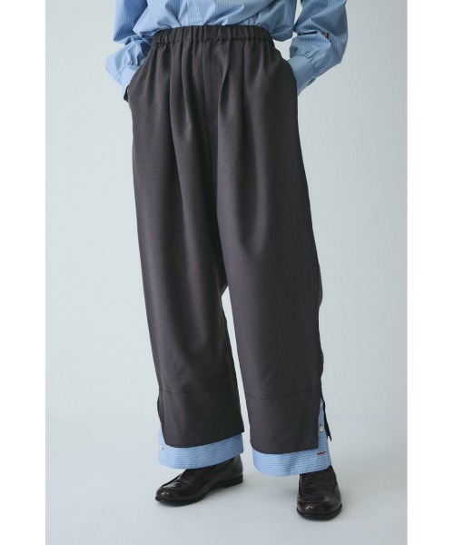 HeRIN.CYE（ヘリンドットサイ）の「Double hem pants　　ダブルヘムパンツ（その他パンツ・レディース・グレー/ネイビー・36/38）」の2枚目の写真