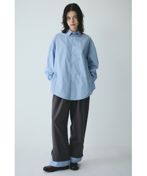 HeRIN.CYE（ヘリンドットサイ）の「Double hem pants　　ダブルヘムパンツ（その他パンツ・レディース・グレー/ネイビー・36/38）」の3枚目の写真