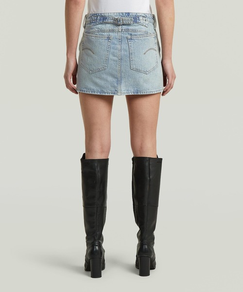 G-STAR(ジースター)の「Cinch Mini Skirt/シンチバックディテールデニムミニスカート(スカート・レディース・ライトブルー・26inch/25inch/24inch)」の2枚目の写真