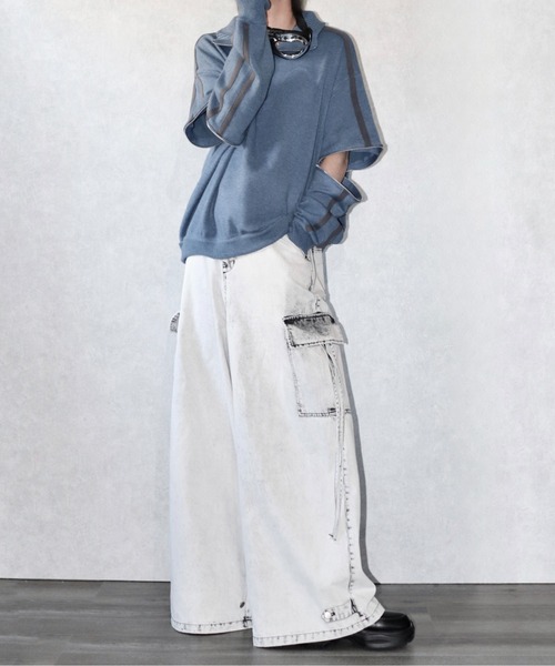 Ellno Loset（エルノロゼット）の「【Ryoooコラボ】ジップアームトラックハーフジップニット（ニット/セーター・メンズ・ブラック/ブルー・MEDIUM/SMALL/LARGE）」の7枚目の写真