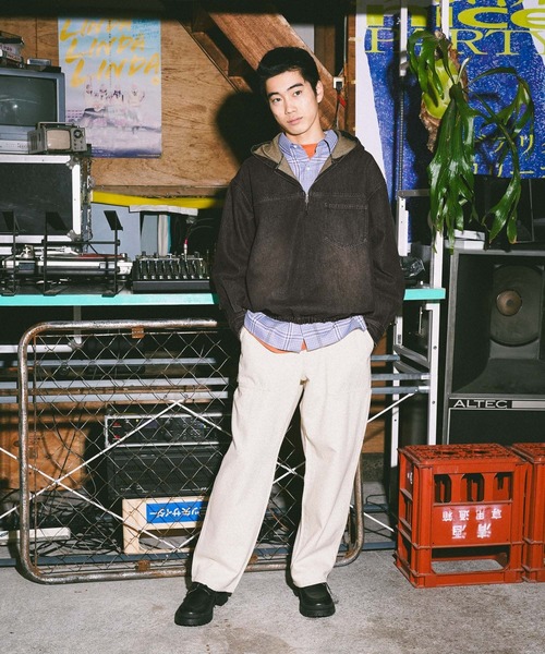 niko and...（ニコアンド）の「デニムハーフジップフーディ DENIM HALF-ZIP HOODIE [niko and ...JEANS]（パーカー・メンズ・アクア/チャコール・LARGE/MEDIUM）」の4枚目の写真