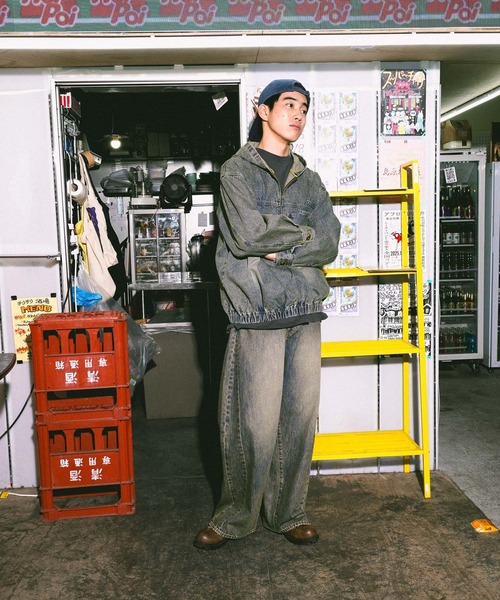 niko and...（ニコアンド）の「デニムハーフジップフーディ DENIM HALF-ZIP HOODIE [niko and ...JEANS]（パーカー・メンズ・アクア/チャコール・LARGE/MEDIUM）」の8枚目の写真