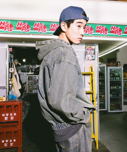 niko and...（ニコアンド）の「デニムハーフジップフーディ DENIM HALF-ZIP HOODIE [niko and ...JEANS]（パーカー・メンズ・アクア/チャコール・LARGE/MEDIUM）」の12枚目の写真