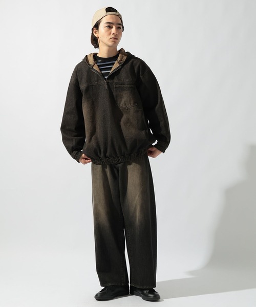 デニムハーフジップフーディ DENIM HALF-ZIP HOODIE [niko and