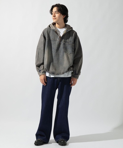 niko and...（ニコアンド）の「デニムハーフジップフーディ DENIM HALF-ZIP HOODIE [niko and ...JEANS]（パーカー・メンズ・アクア/チャコール・LARGE/MEDIUM）」の17枚目の写真