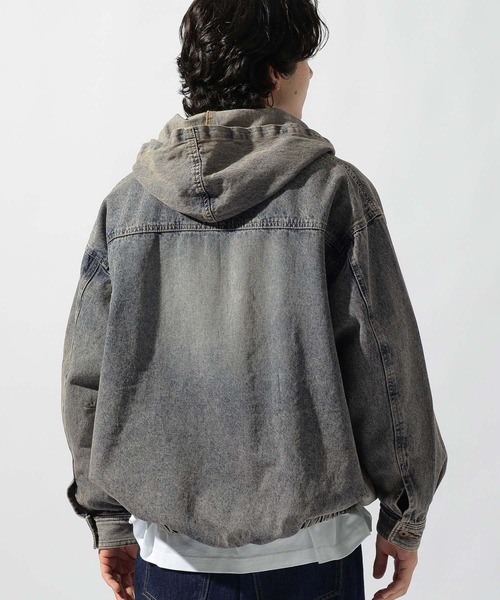 niko and...（ニコアンド）の「デニムハーフジップフーディ DENIM HALF-ZIP HOODIE [niko and ...JEANS]（パーカー・メンズ・アクア/チャコール・LARGE/MEDIUM）」の20枚目の写真