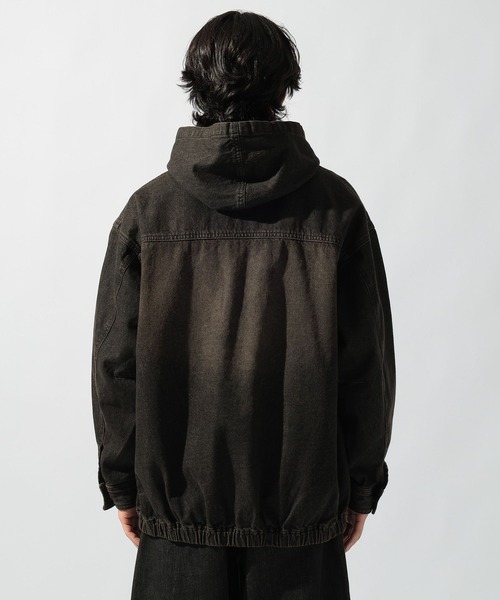 デニムハーフジップフーディ DENIM HALF-ZIP HOODIE [niko and