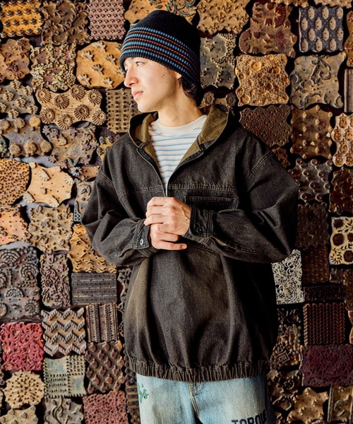デニムハーフジップフーディ DENIM HALF-ZIP HOODIE [niko and