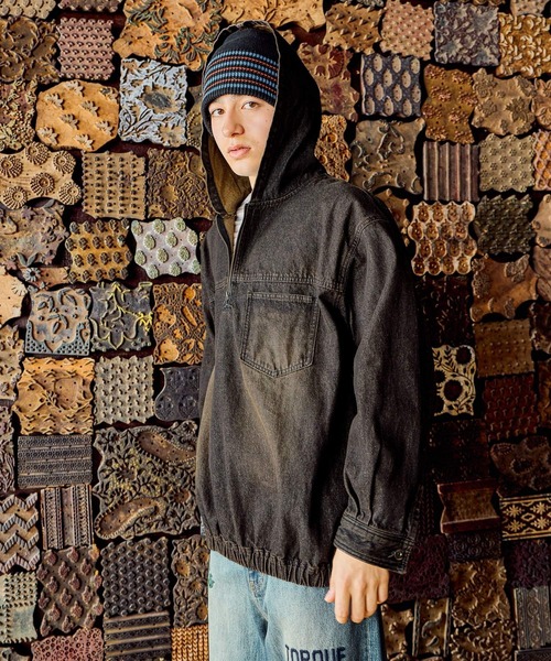 デニムハーフジップフーディ DENIM HALF-ZIP HOODIE [niko and