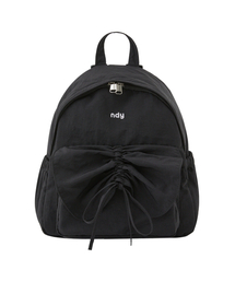 NDY（エヌディーワイ）の「リボンシャーリングミニバックパックブラック（バックパック/リュック）」