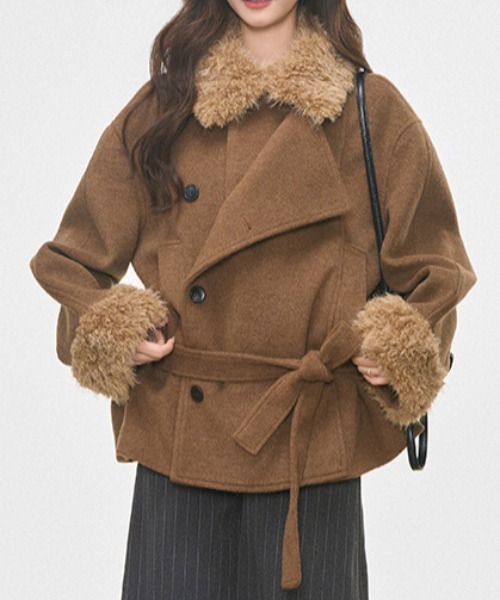 Fur middle wool coat（その他アウター）｜Vipoa（ヴィポア）の