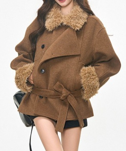 Fur middle wool coat（その他アウター）｜Vipoa（ヴィポア）の