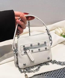 B.I.D.（ビーアイディー）の「《Bz》マルチWAYスタッズデザインミニポシェット チェーン付き フラグメントケース(MA/EK486)（ショルダーバッグ）」