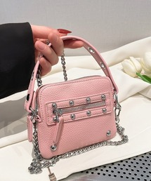 B.I.D.（ビーアイディー）の「《Bz》マルチWAYスタッズデザインミニポシェット チェーン付き フラグメントケース(MA/EK486)（ショルダーバッグ）」