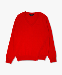 ANYTIME LOREAK（エニタイムロレーク）の「CAMELLIA V-NECK - RED（ニット/セーター）」