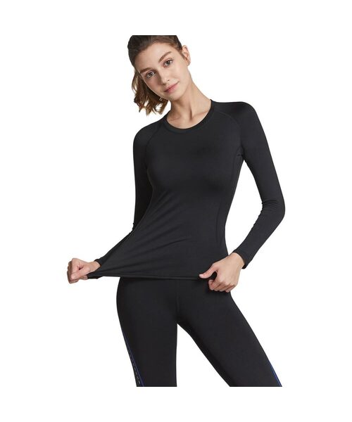 TESLA（テスラ）の「レディース 起毛 防寒 ランニング インナー 長袖Tシャツ（その他トップス・レディース・ホワイト/ブラック/チャコール・S/M/L/2XL/XL）」の2枚目の写真