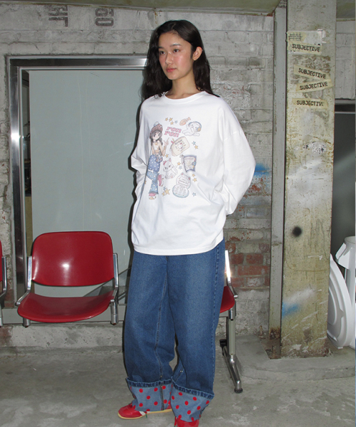 RONRON(ロンロン)の「COSMIC CAT GIRL LONG SLEEVE WHITE(Tシャツ/カットソー・レディース・その他・FREE)」の5枚目の写真