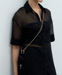 MAKE A TOAST（メイクアトースト）の「マキシシースルーシャツワンピースブラック MBESTO009BK（シャツ/ブラウス）」