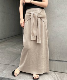 フェイクレイヤードニットスカート