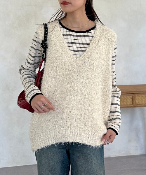 フラッグヤーンミドルベスト（ニット/セーター）｜CPCM（シーピー