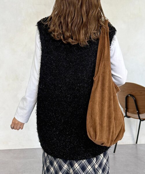 CPCM（シーピーシーエム）の「フラッグヤーンミドルベスト（ニット/セーター・レディース・アイボリー/ブラック/グレー/ベージュ・FREE）」の15枚目の写真