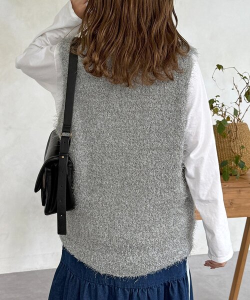 CPCM（シーピーシーエム）の「フラッグヤーンミドルベスト（ニット/セーター・レディース・アイボリー/ブラック/グレー/ベージュ・FREE）」の21枚目の写真