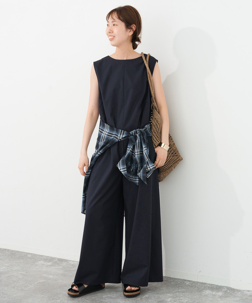 Spick & Span（スピックアンドスパン）の「スリーブレスオールインワン（つなぎ/オールインワン・レディース・チャコールグレー・38）」の3枚目の写真