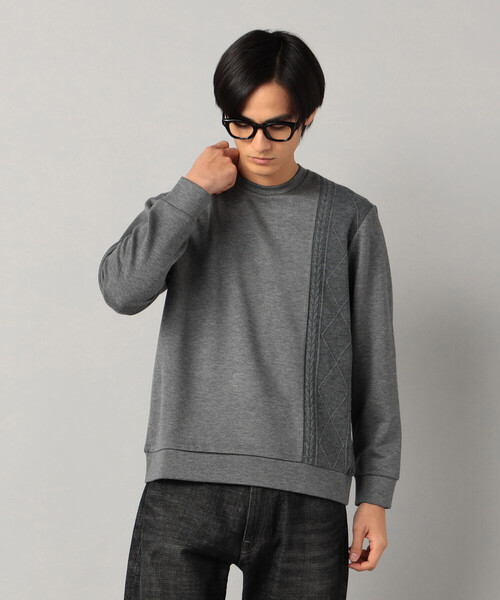 COMME CA MEN(コムサメン)の「柄切り替えデザイン ロングスリーブ(Tシャツ/カットソー・メンズ・ブラック/チャコールグレー/ホワイト・M/L)」の3枚目の写真