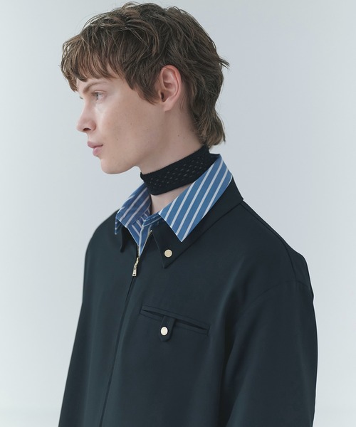 CULLNI（クルニ）の「Dry Stretch Cloth Button-Tab Pocket Zip Up Shirt（シャツ/ブラウス・メンズ・ネイビー/ブラウン/ブラック・2/1/0）」の5枚目の写真