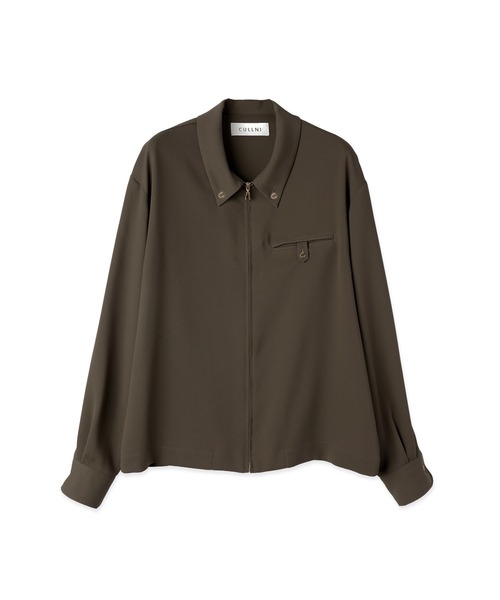 CULLNI（クルニ）の「Dry Stretch Cloth Button-Tab Pocket Zip Up Shirt（シャツ/ブラウス・メンズ・ネイビー/ブラウン/ブラック・2/1/0）」の6枚目の写真